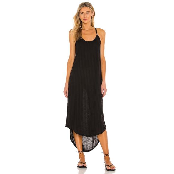 Chaser Poor Boy Midi Dress in True Black NWT Size Large - Picture 1 of 7